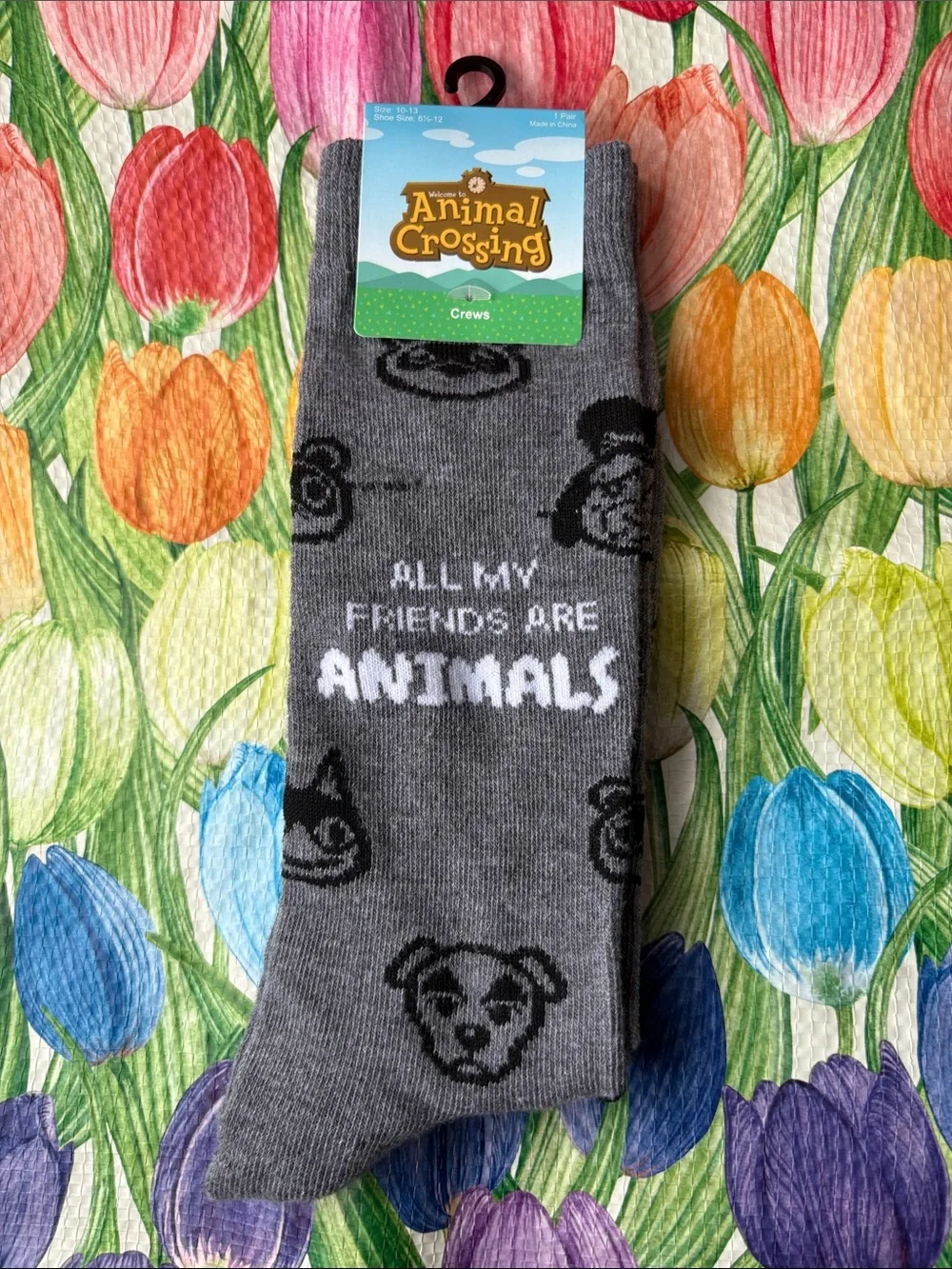 Nintendo Animal Crossing Gray Crew Socks - 